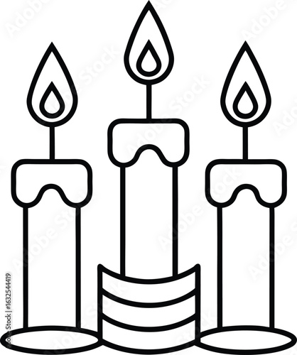 silhouette of waisak celebration candles simple on