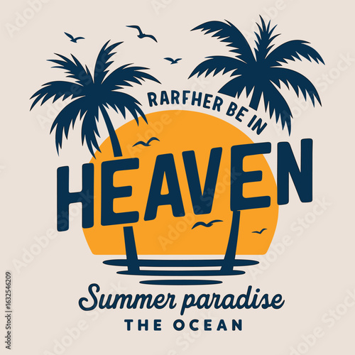 Wallpaper Mural Rather be in heaven summer beach palm vector Torontodigital.ca