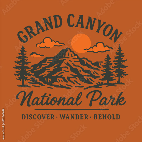 Grand canyon national park sunset badge