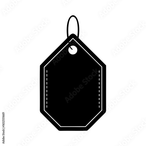 Blank Octagonal Shaped Tag with a Loop and a Hole for Design Projects