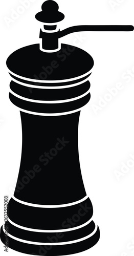 black silhouette a pepper grinder on white backgro.eps