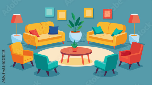 A group of comfortable couches and armchairs gathered around a coffee table ideal for relaxing and socializing.