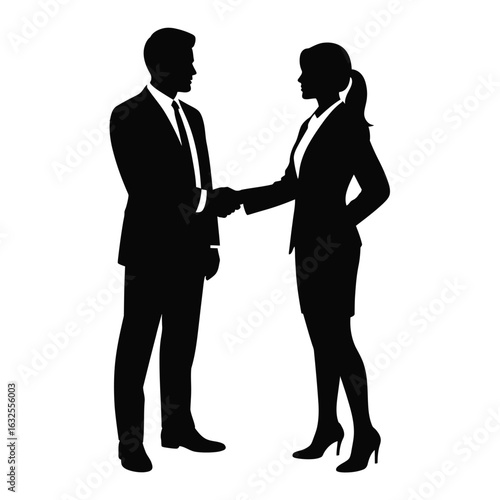 Business professionals shaking hands in agreement