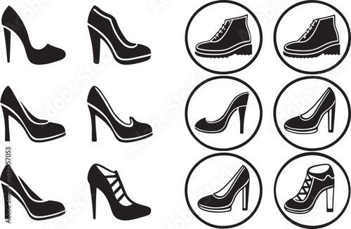 Black high heel shoes and boots fashion