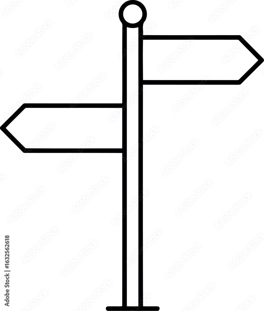 Obraz premium Directional signpost icon decision making choose path