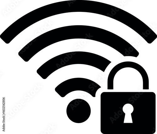 Secure wi fi connection icon