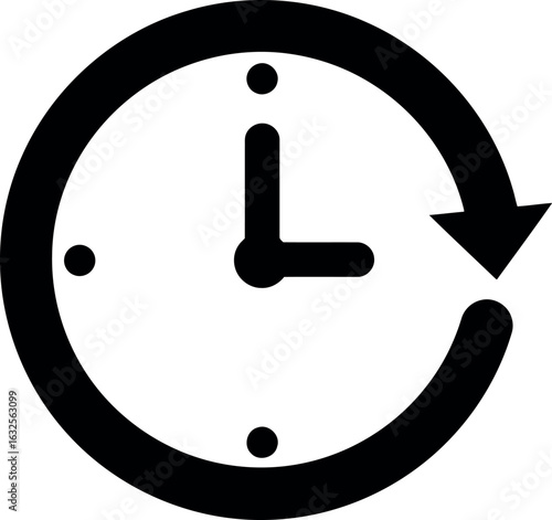 Clock icon time management deadline schedule punctuality