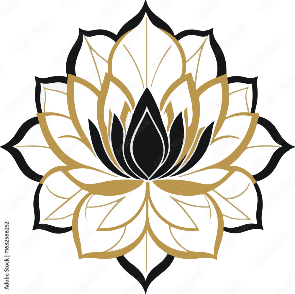 Fototapeta premium Elegant Lotus Flower Logo DesignMinimalist Spa and Wellness Lotus SymbolModern Yoga and Meditation Lotus VectorStylized Floral Emblem for Beauty and Health