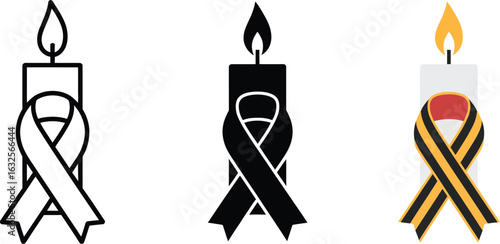Candle with awareness ribbon honors remembrance and support