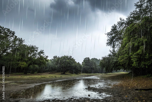 Rainfall in a natural area