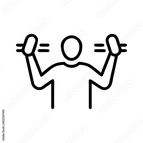 Line art icon of a person working out with weights, a simple vector for fitness concepts sv(82).ai