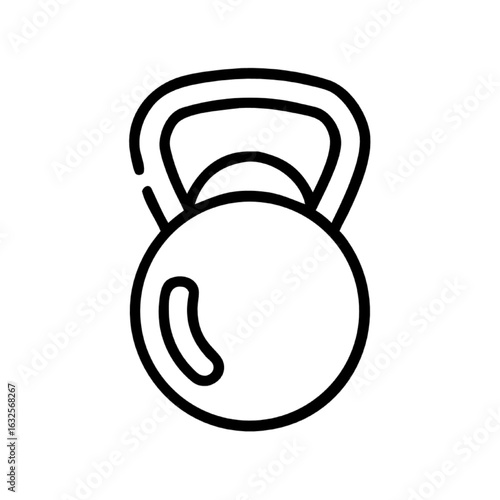 Kettlebell line icon vector illustration. Gym equipment for strength training and fitness workout