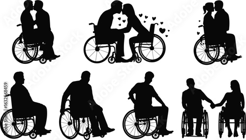 Mother and child silhouette vector illustration set, a collection of women with their kids, playing, walking and embracing, motherhood and parental care concept isolated on a white background.