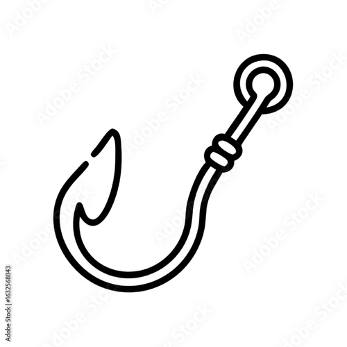 A simple fish hook line icon. Vector graphic for fishing and outdoor hobbies sv (169).ai.