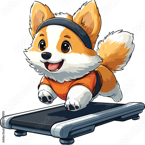 Cute, funny cartoon pets with a bone, a cat, and a dog happily smiling with their tails wagging