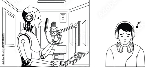 Ai podcasting robot versus human emotion in music listening
