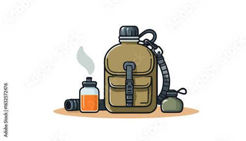 Reusable Hiking Flask Icon in Vector Style