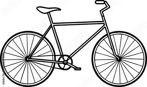 Cycle bicycle transport vehicle simple vector line art illustration