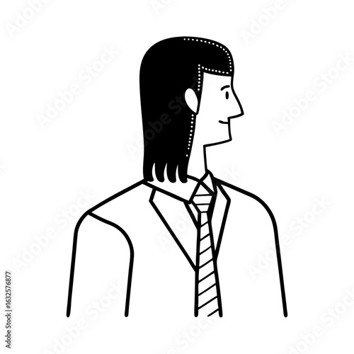 Man in suit and tie looking to the side isolated on white background