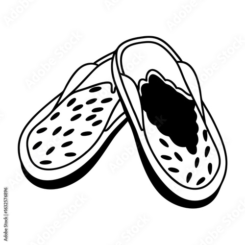 Pair of flip flops for summer vacation isolated on white background