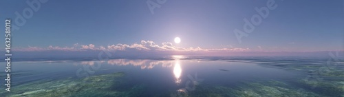 Hdr panoramic ocean sunset nature 360 degrees