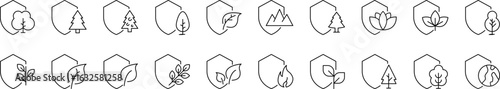 Pack of Environmental Protection Related Line Icons. Nature Conservation Outline Signs for Graphic and Web Design, Apps, Adverts, Various Cards