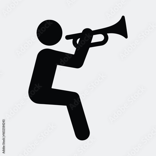 Silhouette man playing the trumpet musical instrument jazz vector illustration