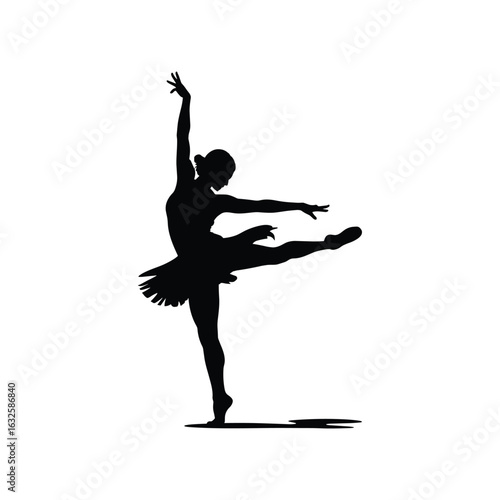 Silhouette of a ballerina in a graceful dance pose