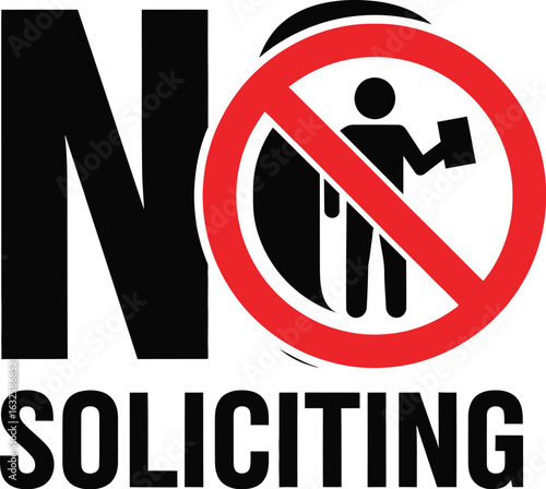 No soliciting sign door window business property notice wall