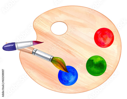 Paintbrush and palette icon transparent background