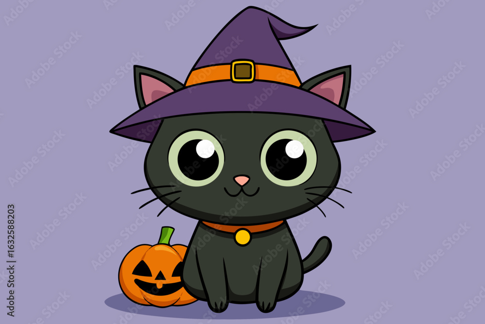 Obraz premium halloween pumpkin with witch