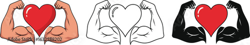 Strong heart concept illustration health fitness and wellness