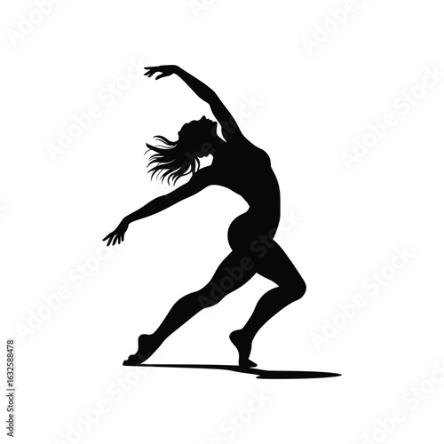 Silhouette of a graceful dancer in motion