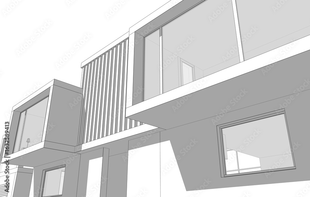 Fototapeta premium 3d rendering of a modern building