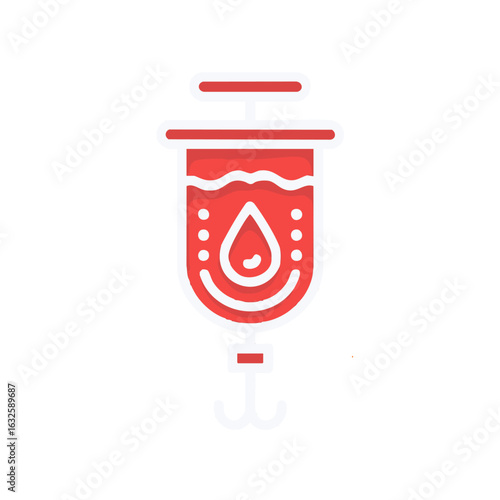 Red blood donation bag vector illustration for medical and healthcare concept design element symbol graphic