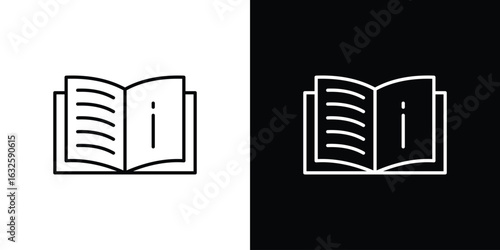 guide book icon line symbol concept, vector illustration