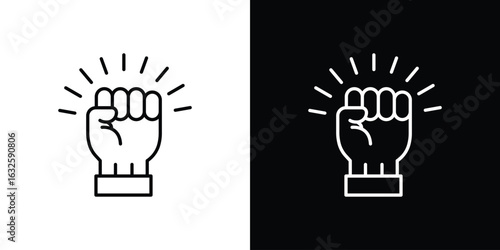 Will power icon line symbol concept, vector illustration