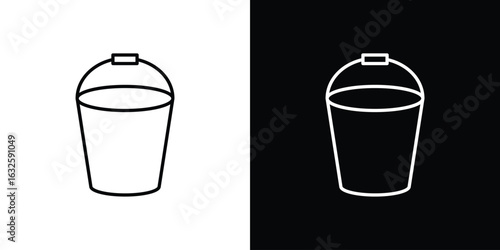 Water bucket icon line symbol concept, vector illustration