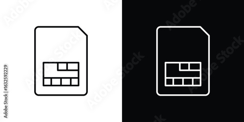 Sim card icon line symbol concept, vector illustration