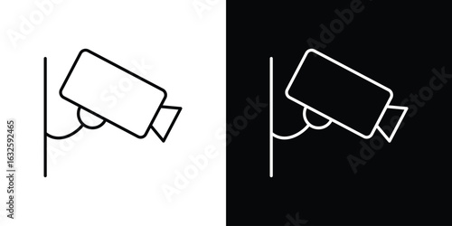 Security camera icon line symbol concept, vector illustration
