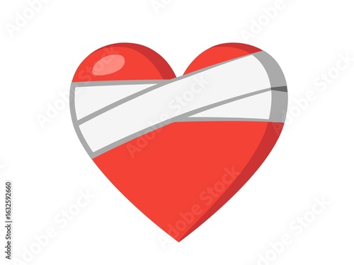 red heart on a white background