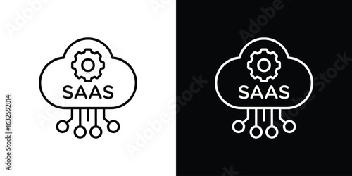 SaaS icon line symbol concept, vector illustration
