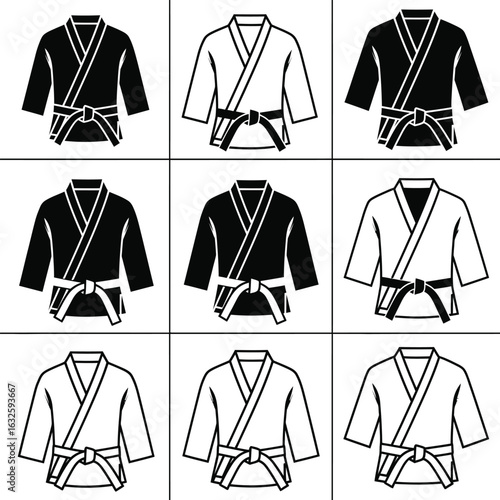 Martial Arts Gi Uniforms Black, White Karate Kimono Designs