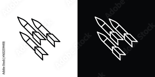 Missile icon line symbol concept, vector illustration