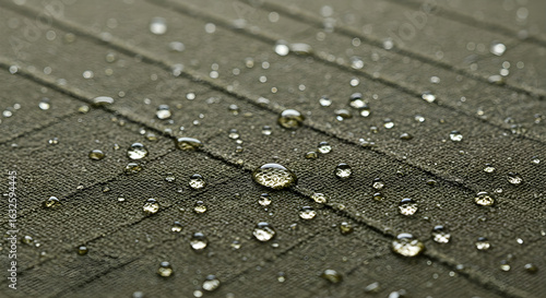 Water Droplets on Textured Fabric Surface