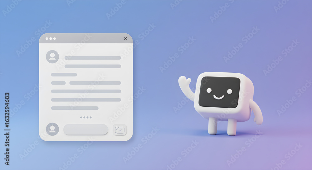Fototapeta premium Friendly Chatbot Interface Design and Character
