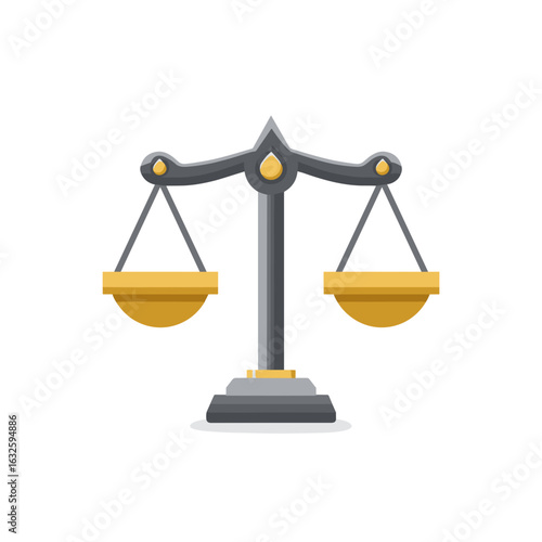 Symbol of justice displayed in a balanced scale design representing fairness and equality in law and governance