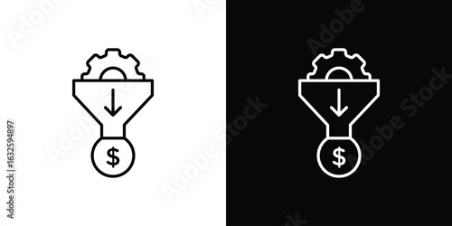 Lead generation icon line symbol concept, vector illustration