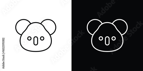 Koala head icon line symbol concept, vector illustration