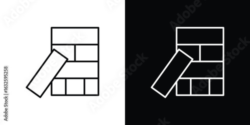 Jenga icon line symbol concept, vector illustration